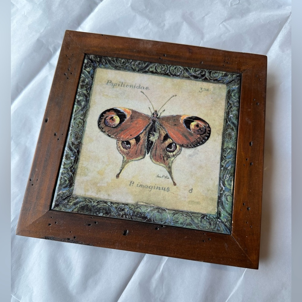 Wood & Ceramic Tile Butterfly Trivet